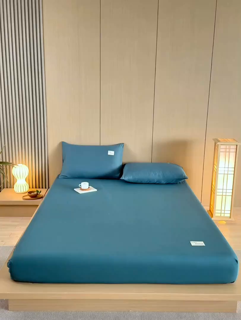 91家纺网 家纺一手货源 找家纺 禧合 2025新品外贸跨境电商亚马逊速卖通40支全棉纯棉单床笠欧美尺寸多多跨境平台TEMU SHEIN 墨绿