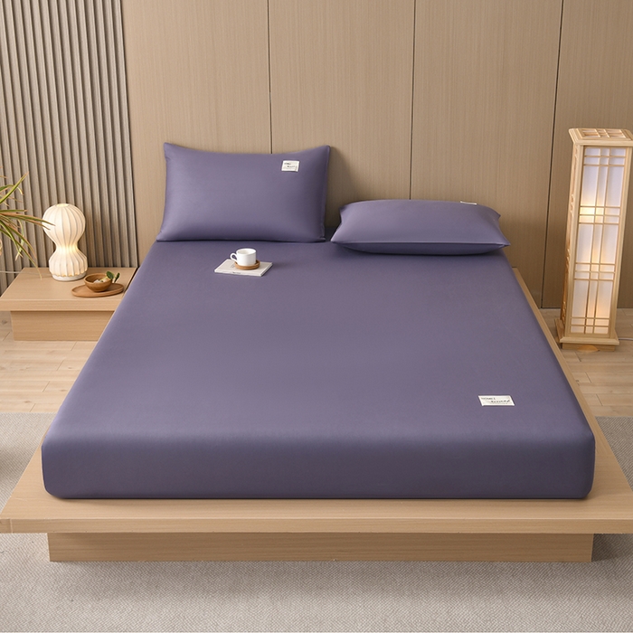 91家纺网 家纺一手货源 找家纺 禧合 2025新品外贸跨境电商亚马逊速卖通40支全棉纯棉单床笠欧美尺寸多多跨境平台TEMU SHEIN 紫色