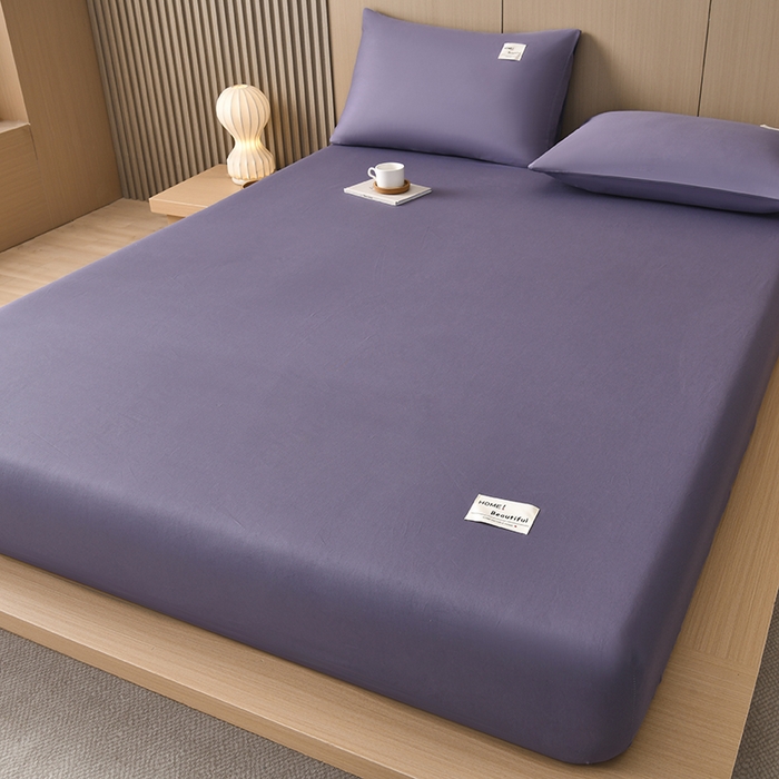 91家纺网 家纺一手货源 找家纺 禧合 2025新品外贸跨境电商亚马逊速卖通40支全棉纯棉单床笠欧美尺寸多多跨境平台TEMU SHEIN 紫色