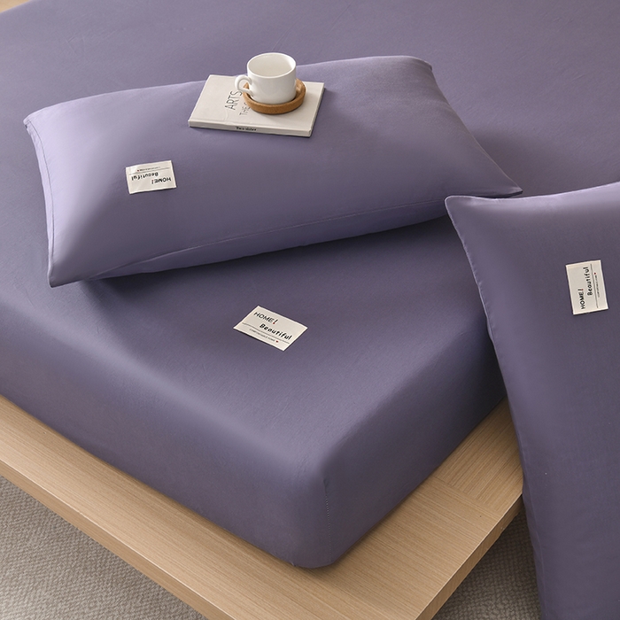 91家纺网 家纺一手货源 找家纺 禧合 2025新品外贸跨境电商亚马逊速卖通40支全棉纯棉单床笠欧美尺寸多多跨境平台TEMU SHEIN 紫色