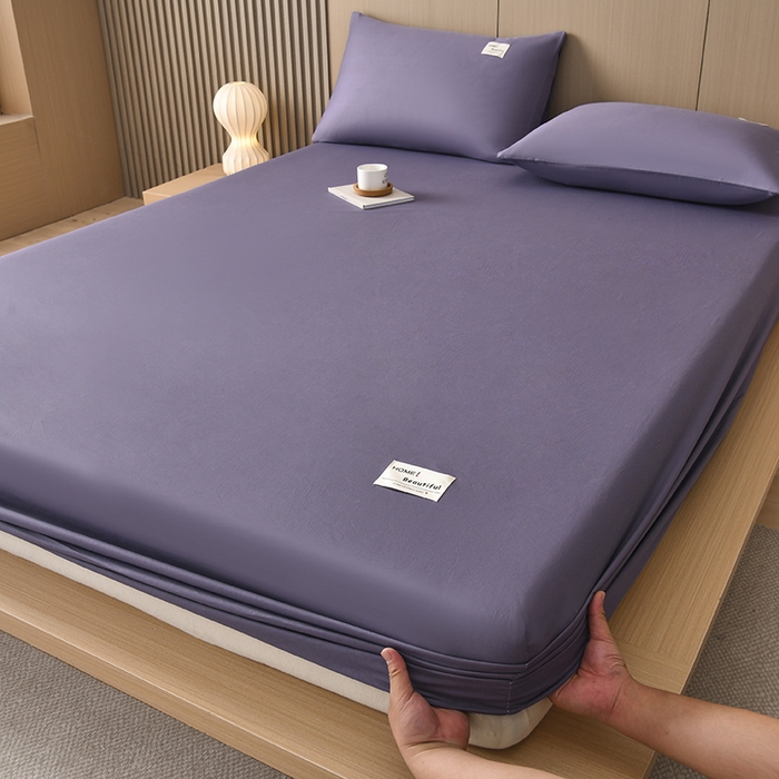 91家纺网 家纺一手货源 找家纺 禧合 2025新品外贸跨境电商亚马逊速卖通40支全棉纯棉单床笠欧美尺寸多多跨境平台TEMU SHEIN 紫色