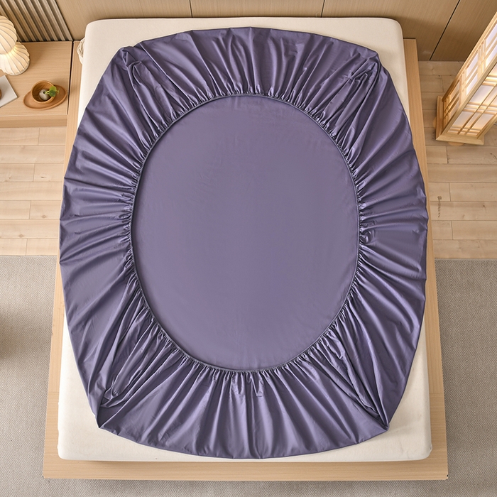 91家纺网 家纺一手货源 找家纺 禧合 2025新品外贸跨境电商亚马逊速卖通40支全棉纯棉单床笠欧美尺寸多多跨境平台TEMU SHEIN 紫色