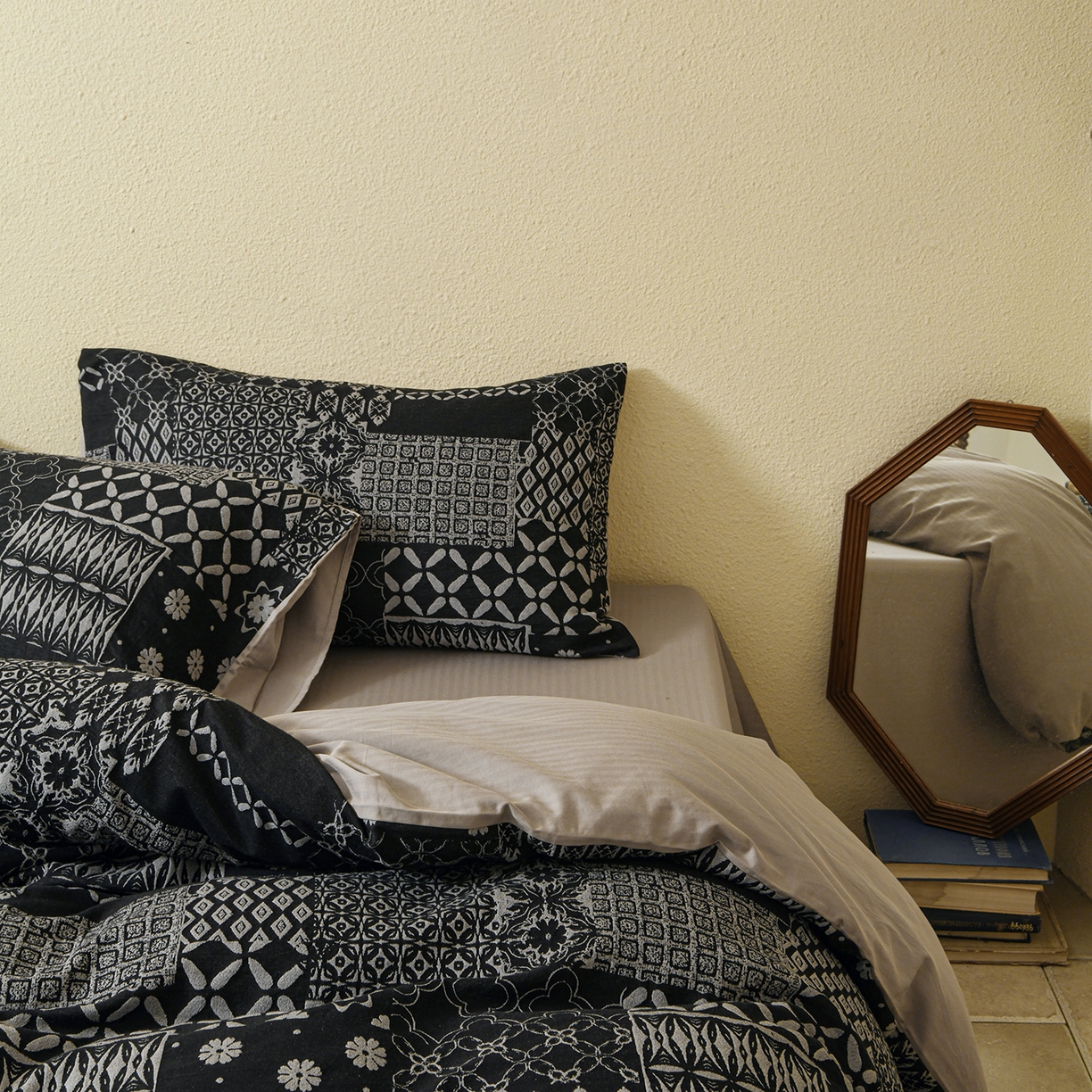 91家纺网 家纺一手货源 找家纺 （总）山舍家居 2025新款全棉色织提花磨毛四件套-霍德华庄园（提供买家秀）