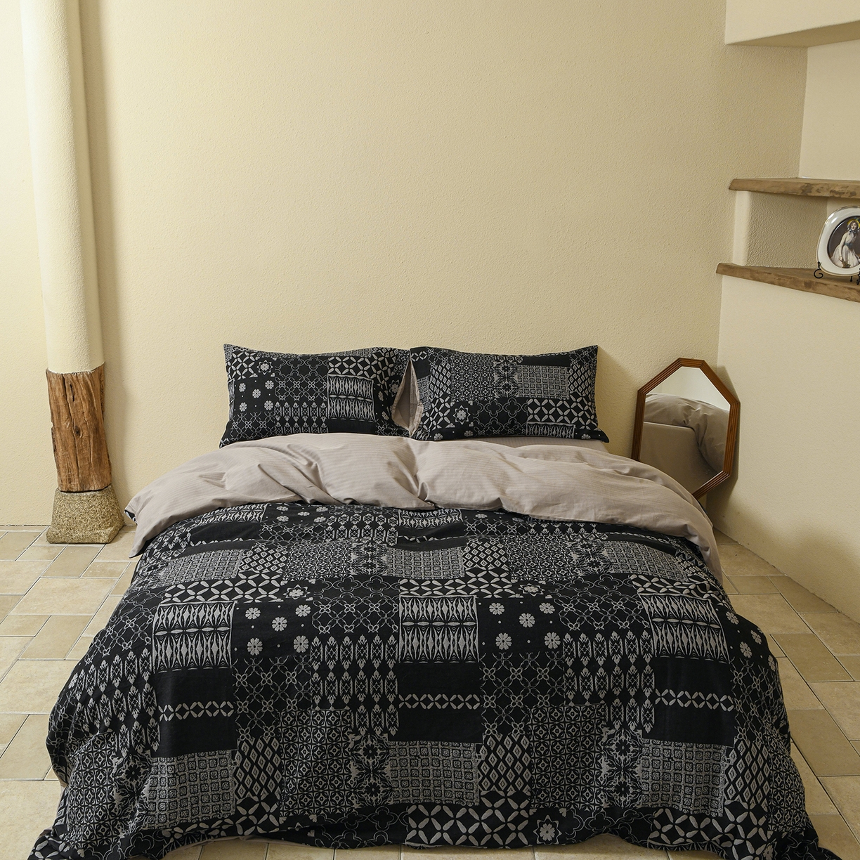 91家纺网 家纺一手货源 找家纺 （总）山舍家居 2025新款全棉色织提花磨毛四件套-霍德华庄园（提供买家秀）