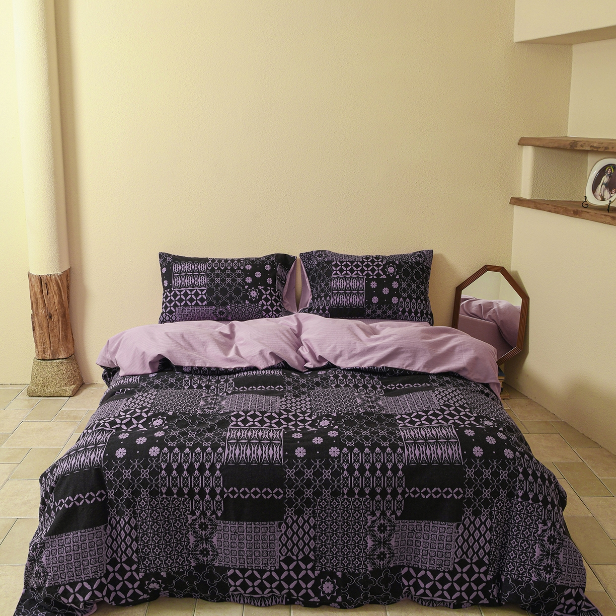 山舍家居 2025新款全棉色织提花磨毛四件套-霍德华庄园（提供买家秀） 霍德华庄园-紫