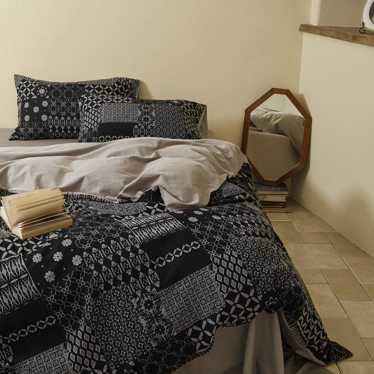 91家纺网 家纺一手货源 找家纺 （总）山舍家居 2025新款全棉色织提花磨毛四件套-霍德华庄园（提供买家秀）