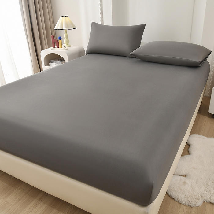 91家纺网 家纺一手货源 找家纺 禧合 2025新品外贸跨境电商亚马逊速卖通亲肤化纤磨毛单床笠欧美尺寸多多跨境平台TEMU SHEIN 墨渊灰