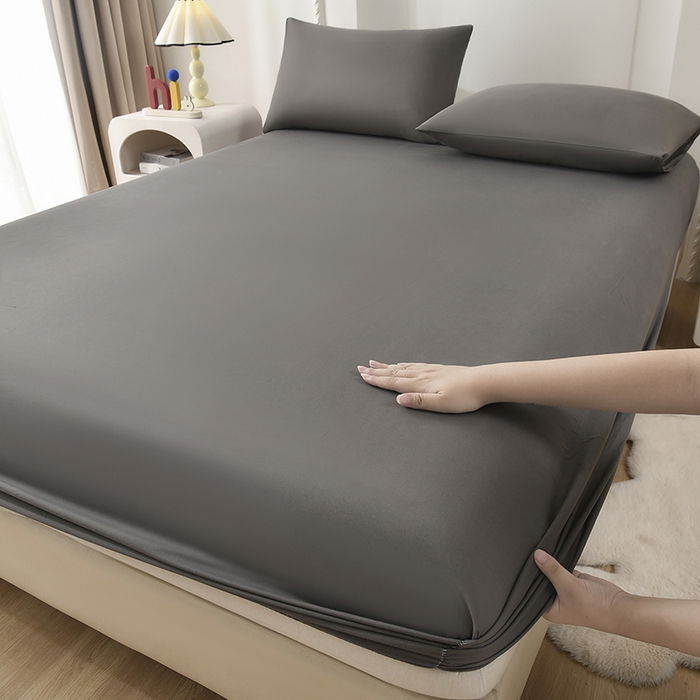 禧合 2025新品外贸跨境电商亚马逊速卖通亲肤化纤磨毛单床笠欧美尺寸多多跨境平台TEMU SHEIN 墨渊灰