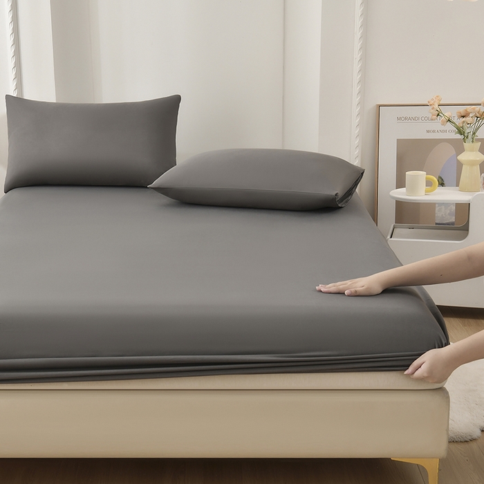 91家纺网 家纺一手货源 找家纺 禧合 2025新品外贸跨境电商亚马逊速卖通亲肤化纤磨毛单床笠欧美尺寸多多跨境平台TEMU SHEIN 墨渊灰