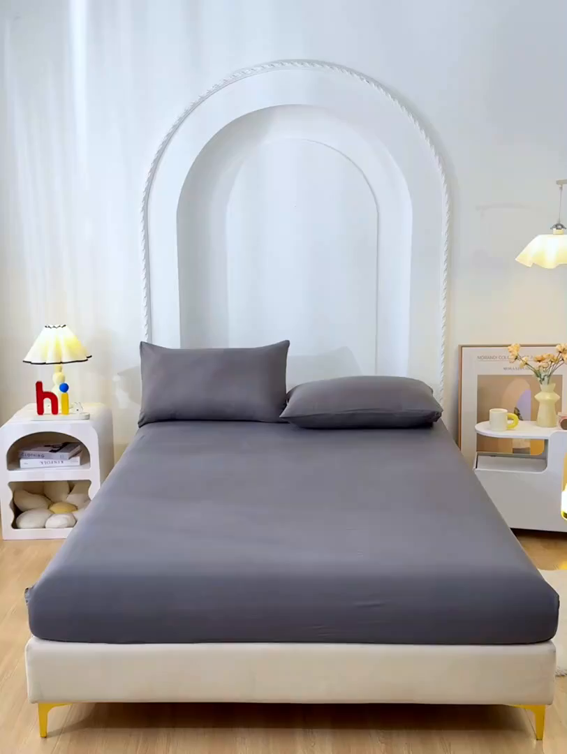 91家纺网 家纺一手货源 找家纺 禧合 2025新品外贸跨境电商亚马逊速卖通亲肤化纤磨毛单床笠欧美尺寸多多跨境平台TEMU SHEIN 墨渊灰