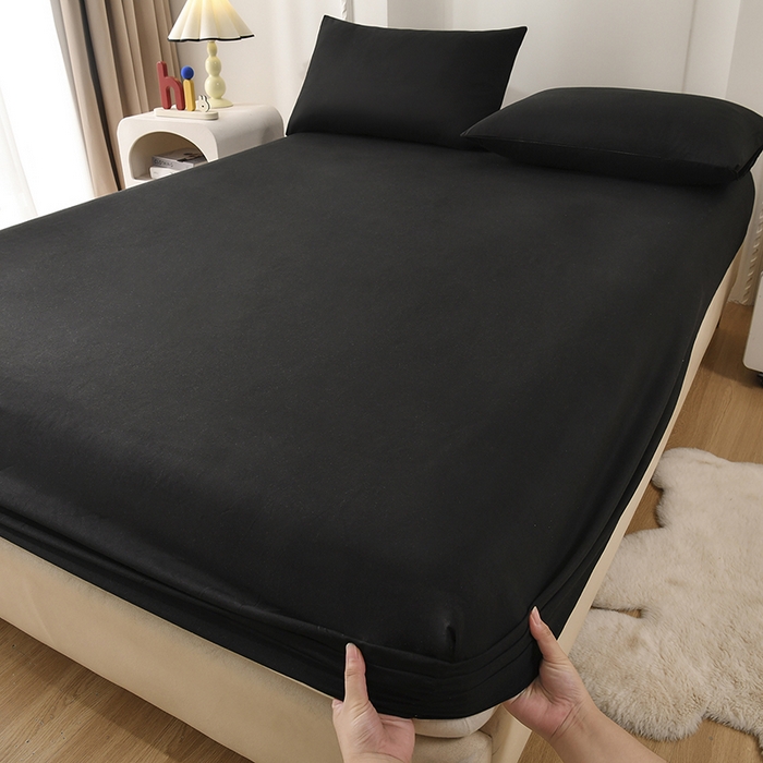 91家纺网 家纺一手货源 找家纺 禧合 2025新品外贸跨境电商亚马逊速卖通亲肤化纤磨毛单床笠欧美尺寸多多跨境平台TEMU SHEIN 晶石黑