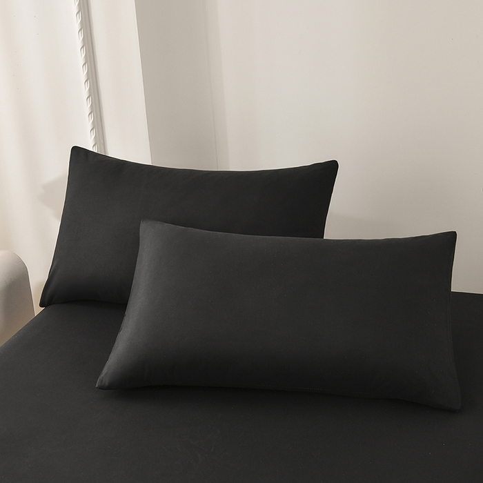 91家纺网 家纺一手货源 找家纺 禧合 2025新品外贸跨境电商亚马逊速卖通亲肤化纤磨毛单床笠欧美尺寸多多跨境平台TEMU SHEIN 晶石黑