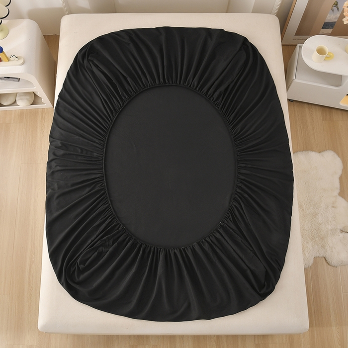 91家纺网 家纺一手货源 找家纺 禧合 2025新品外贸跨境电商亚马逊速卖通亲肤化纤磨毛单床笠欧美尺寸多多跨境平台TEMU SHEIN 晶石黑