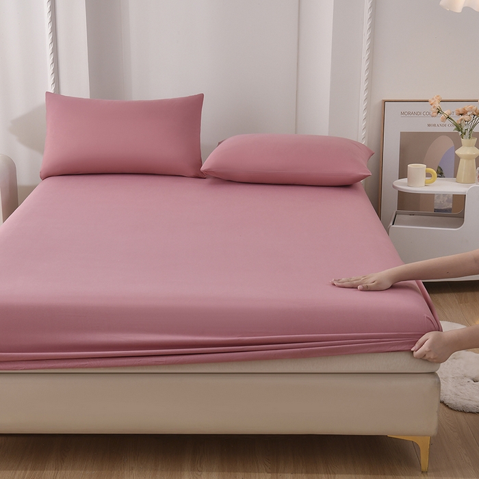 91家纺网 家纺一手货源 找家纺 禧合 2025新品外贸跨境电商亚马逊速卖通亲肤化纤磨毛单床笠欧美尺寸多多跨境平台TEMU SHEIN 玫瑰粉