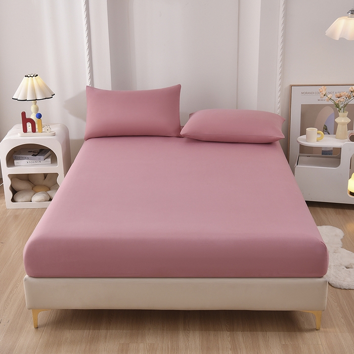 91家纺网 家纺一手货源 找家纺 禧合 2025新品外贸跨境电商亚马逊速卖通亲肤化纤磨毛单床笠欧美尺寸多多跨境平台TEMU SHEIN 玫瑰粉