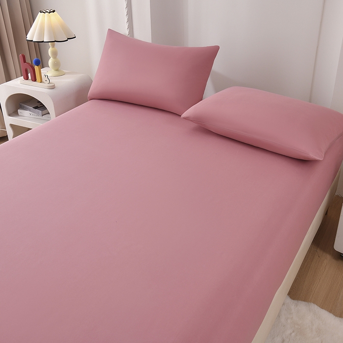 91家纺网 家纺一手货源 找家纺 禧合 2025新品外贸跨境电商亚马逊速卖通亲肤化纤磨毛单床笠欧美尺寸多多跨境平台TEMU SHEIN 玫瑰粉