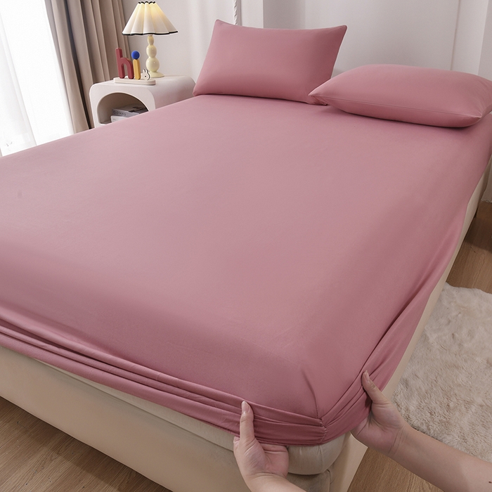 91家纺网 家纺一手货源 找家纺 禧合 2025新品外贸跨境电商亚马逊速卖通亲肤化纤磨毛单床笠欧美尺寸多多跨境平台TEMU SHEIN 玫瑰粉