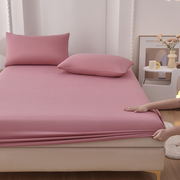 91家纺网 家纺一手货源 找家纺 禧合 2025新品外贸跨境电商亚马逊速卖通亲肤化纤磨毛单床笠欧美尺寸多多跨境平台TEMU SHEIN 玫瑰粉