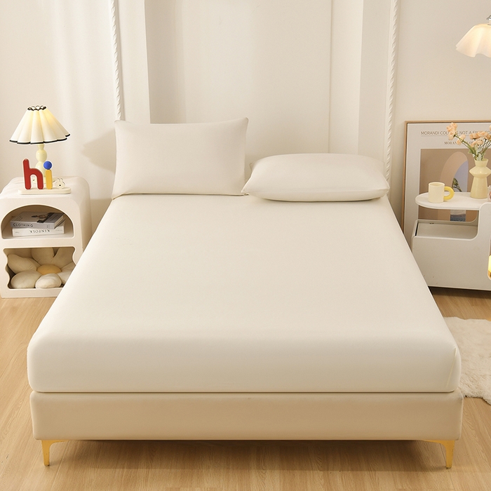 91家纺网 家纺一手货源 找家纺 禧合 2025新品外贸跨境电商亚马逊速卖通亲肤化纤磨毛单床笠欧美尺寸多多跨境平台TEMU SHEIN 奶油白