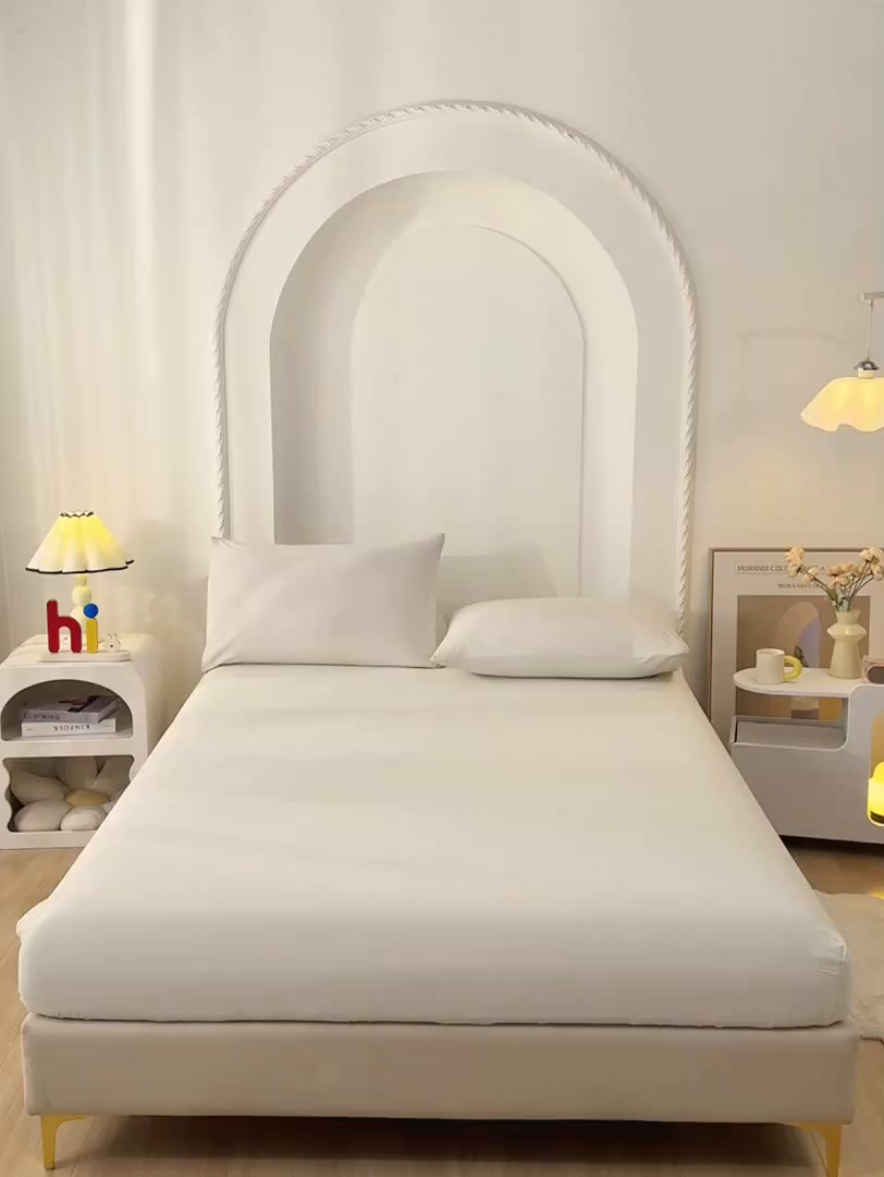 91家纺网 家纺一手货源 找家纺 禧合 2025新品外贸跨境电商亚马逊速卖通亲肤化纤磨毛单床笠欧美尺寸多多跨境平台TEMU SHEIN 奶油白