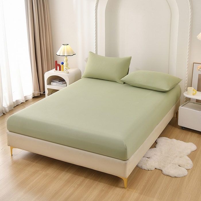 91家纺网 家纺一手货源 找家纺 禧合 2025新品外贸跨境电商亚马逊速卖通亲肤化纤磨毛单床笠欧美尺寸多多跨境平台TEMU SHEIN 牛油果绿