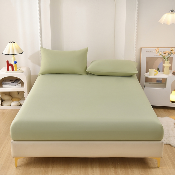 91家纺网 家纺一手货源 找家纺 禧合 2025新品外贸跨境电商亚马逊速卖通亲肤化纤磨毛单床笠欧美尺寸多多跨境平台TEMU SHEIN 牛油果绿