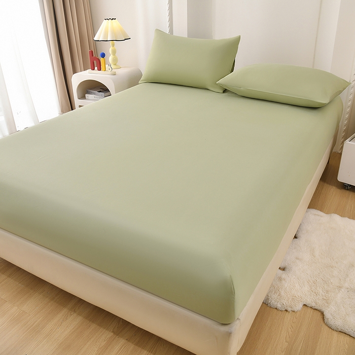 91家纺网 家纺一手货源 找家纺 禧合 2025新品外贸跨境电商亚马逊速卖通亲肤化纤磨毛单床笠欧美尺寸多多跨境平台TEMU SHEIN 牛油果绿