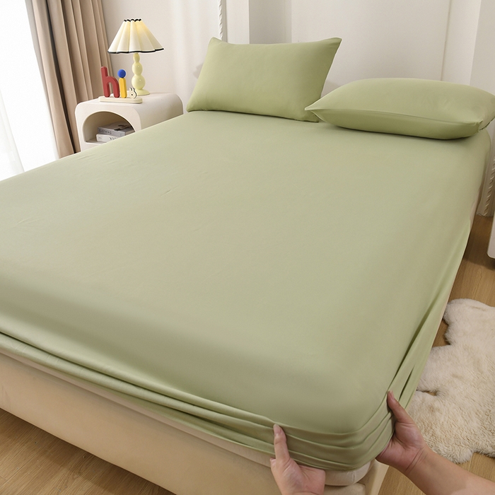 91家纺网 家纺一手货源 找家纺 禧合 2025新品外贸跨境电商亚马逊速卖通亲肤化纤磨毛单床笠欧美尺寸多多跨境平台TEMU SHEIN 牛油果绿