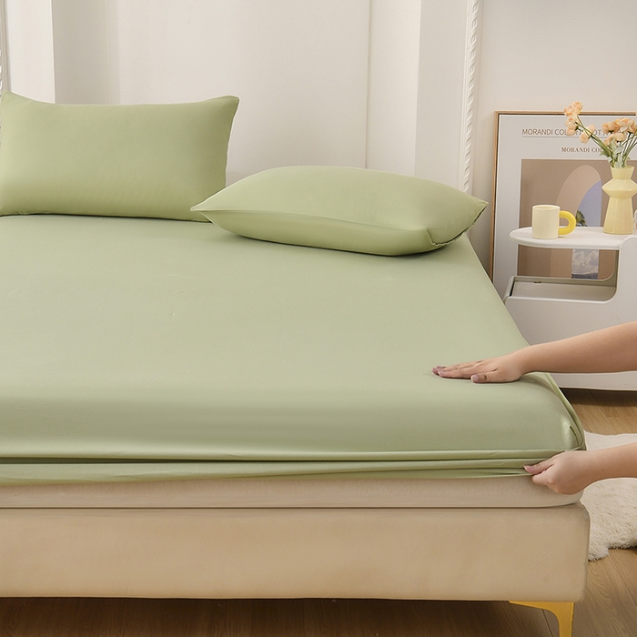 91家纺网 家纺一手货源 找家纺 禧合 2025新品外贸跨境电商亚马逊速卖通亲肤化纤磨毛单床笠欧美尺寸多多跨境平台TEMU SHEIN 牛油果绿