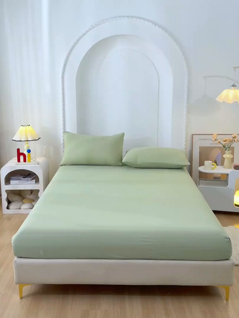 91家纺网 家纺一手货源 找家纺 禧合 2025新品外贸跨境电商亚马逊速卖通亲肤化纤磨毛单床笠欧美尺寸多多跨境平台TEMU SHEIN 牛油果绿