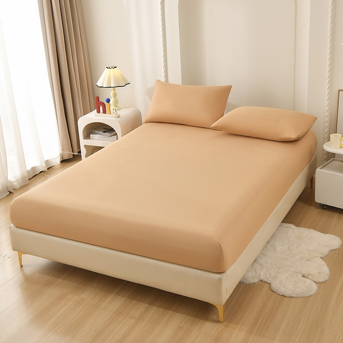 91家纺网 家纺一手货源 找家纺 禧合 2025新品外贸跨境电商亚马逊速卖通亲肤化纤磨毛单床笠欧美尺寸多多跨境平台TEMU SHEIN 暖阳橙