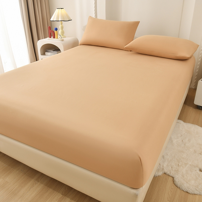 91家纺网 家纺一手货源 找家纺 禧合 2025新品外贸跨境电商亚马逊速卖通亲肤化纤磨毛单床笠欧美尺寸多多跨境平台TEMU SHEIN 暖阳橙