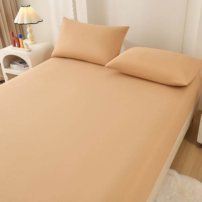 91家纺网 家纺一手货源 找家纺 禧合 2025新品外贸跨境电商亚马逊速卖通亲肤化纤磨毛单床笠欧美尺寸多多跨境平台TEMU SHEIN 暖阳橙