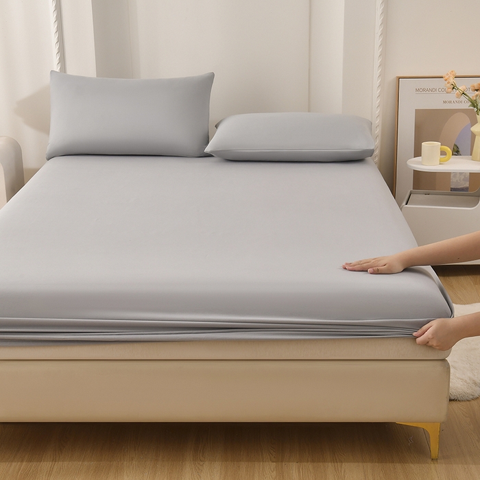 91家纺网 家纺一手货源 找家纺 禧合 2025新品外贸跨境电商亚马逊速卖通亲肤化纤磨毛单床笠欧美尺寸多多跨境平台TEMU SHEIN 浅隐灰