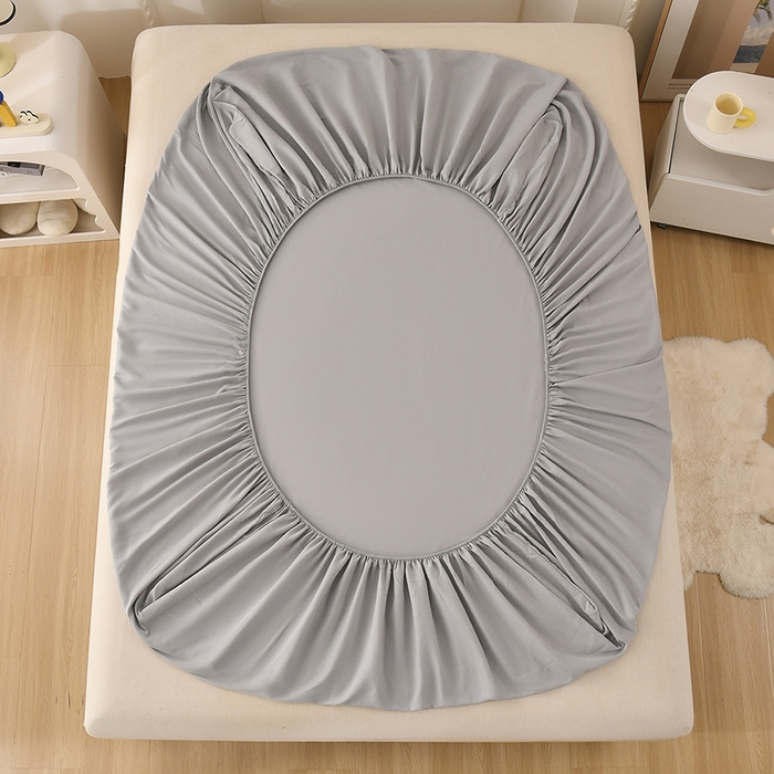 91家纺网 家纺一手货源 找家纺 禧合 2025新品外贸跨境电商亚马逊速卖通亲肤化纤磨毛单床笠欧美尺寸多多跨境平台TEMU SHEIN 浅隐灰