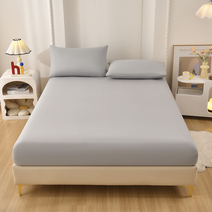 91家纺网 家纺一手货源 找家纺 禧合 2025新品外贸跨境电商亚马逊速卖通亲肤化纤磨毛单床笠欧美尺寸多多跨境平台TEMU SHEIN 浅隐灰