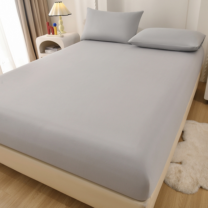 91家纺网 家纺一手货源 找家纺 禧合 2025新品外贸跨境电商亚马逊速卖通亲肤化纤磨毛单床笠欧美尺寸多多跨境平台TEMU SHEIN 浅隐灰