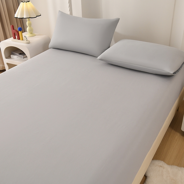 91家纺网 家纺一手货源 找家纺 禧合 2025新品外贸跨境电商亚马逊速卖通亲肤化纤磨毛单床笠欧美尺寸多多跨境平台TEMU SHEIN 浅隐灰