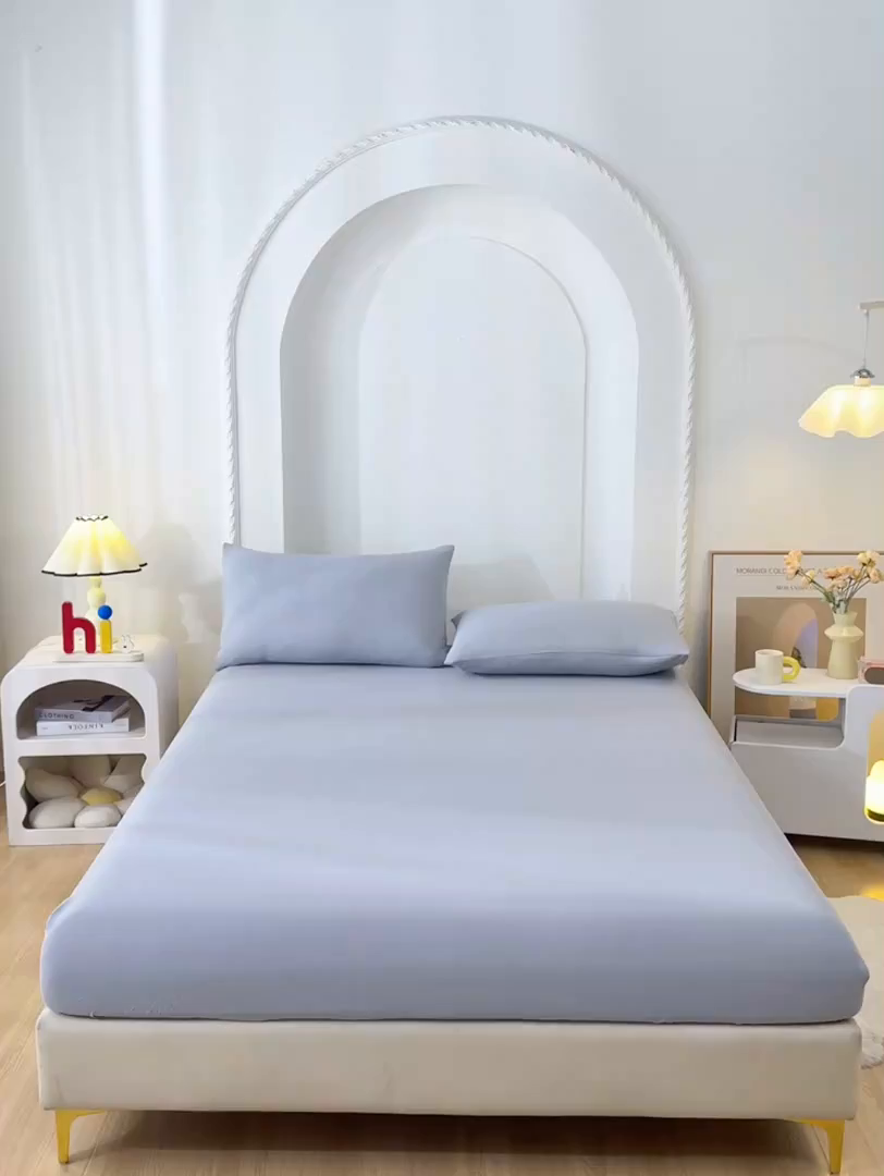 91家纺网 家纺一手货源 找家纺 禧合 2025新品外贸跨境电商亚马逊速卖通亲肤化纤磨毛单床笠欧美尺寸多多跨境平台TEMU SHEIN 浅隐灰