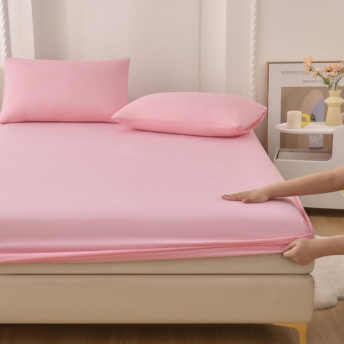 91家纺网 家纺一手货源 找家纺 禧合 2025新品外贸跨境电商亚马逊速卖通亲肤化纤磨毛单床笠欧美尺寸多多跨境平台TEMU SHEIN 桃夭粉