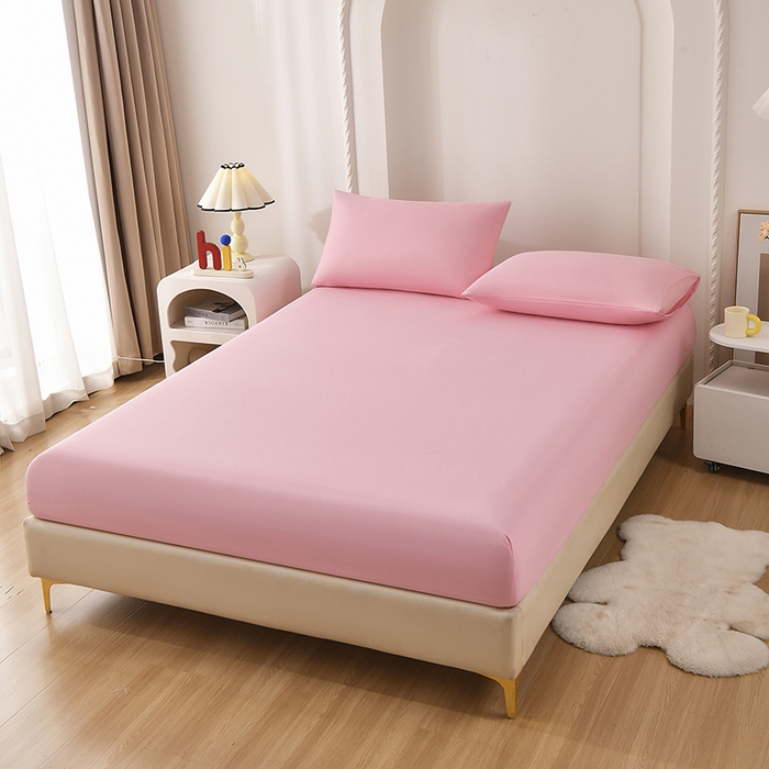 91家纺网 家纺一手货源 找家纺 禧合 2025新品外贸跨境电商亚马逊速卖通亲肤化纤磨毛单床笠欧美尺寸多多跨境平台TEMU SHEIN 桃夭粉