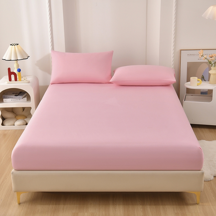 91家纺网 家纺一手货源 找家纺 禧合 2025新品外贸跨境电商亚马逊速卖通亲肤化纤磨毛单床笠欧美尺寸多多跨境平台TEMU SHEIN 桃夭粉