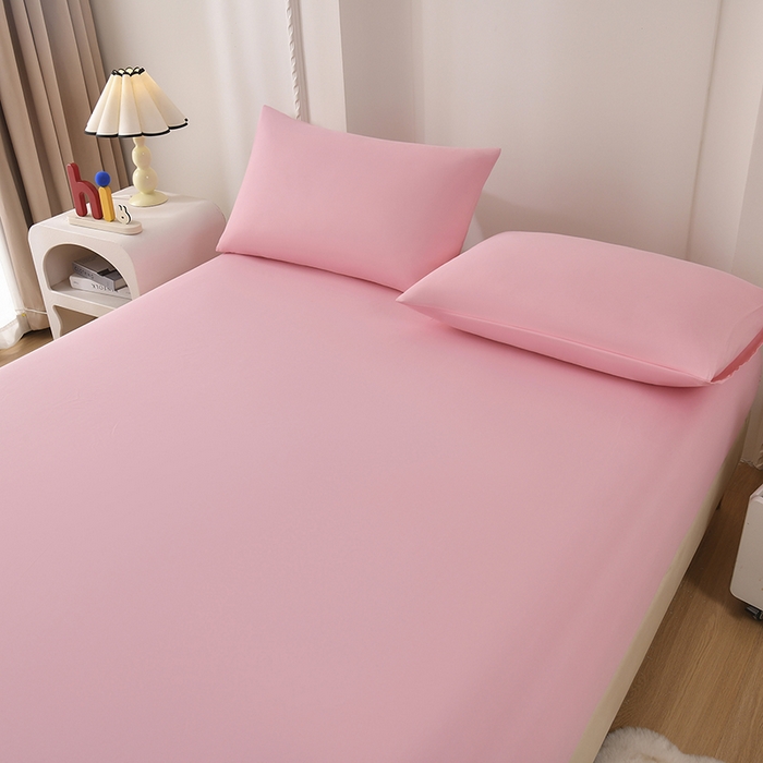 91家纺网 家纺一手货源 找家纺 禧合 2025新品外贸跨境电商亚马逊速卖通亲肤化纤磨毛单床笠欧美尺寸多多跨境平台TEMU SHEIN 桃夭粉