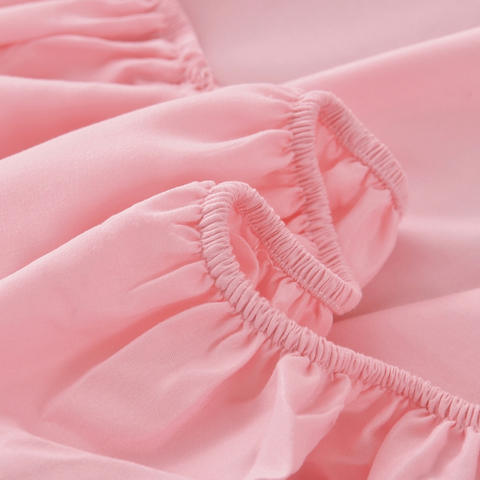 91家纺网 家纺一手货源 找家纺 禧合 2025新品外贸跨境电商亚马逊速卖通亲肤化纤磨毛单床笠欧美尺寸多多跨境平台TEMU SHEIN 桃夭粉