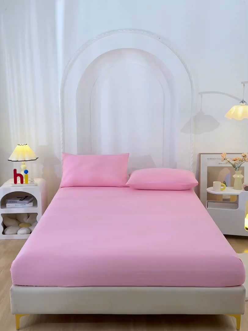 91家纺网 家纺一手货源 找家纺 禧合 2025新品外贸跨境电商亚马逊速卖通亲肤化纤磨毛单床笠欧美尺寸多多跨境平台TEMU SHEIN 桃夭粉