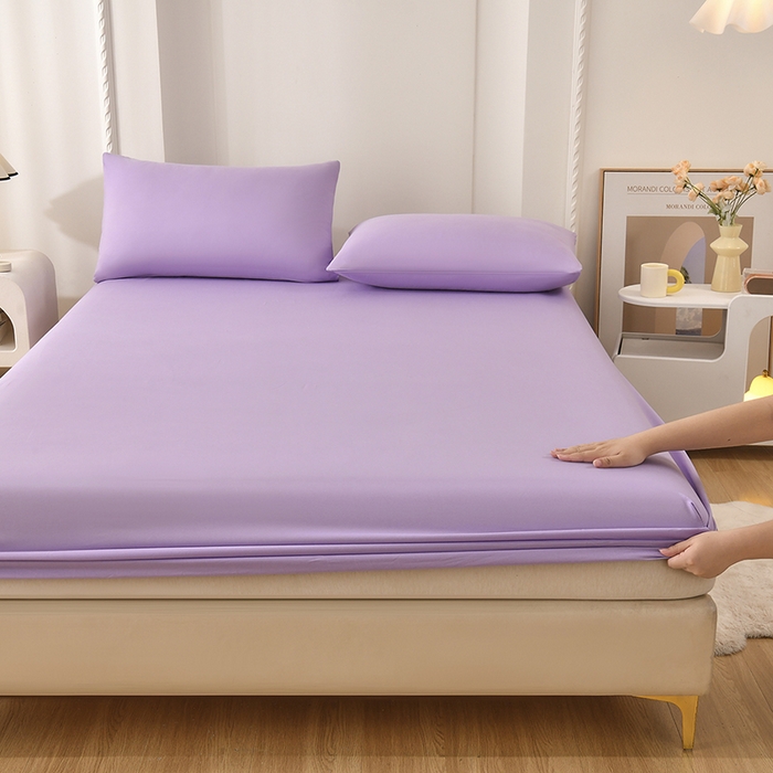 91家纺网 家纺一手货源 找家纺 禧合 2025新品外贸跨境电商亚马逊速卖通亲肤化纤磨毛单床笠欧美尺寸多多跨境平台TEMU SHEIN 鸢尾紫