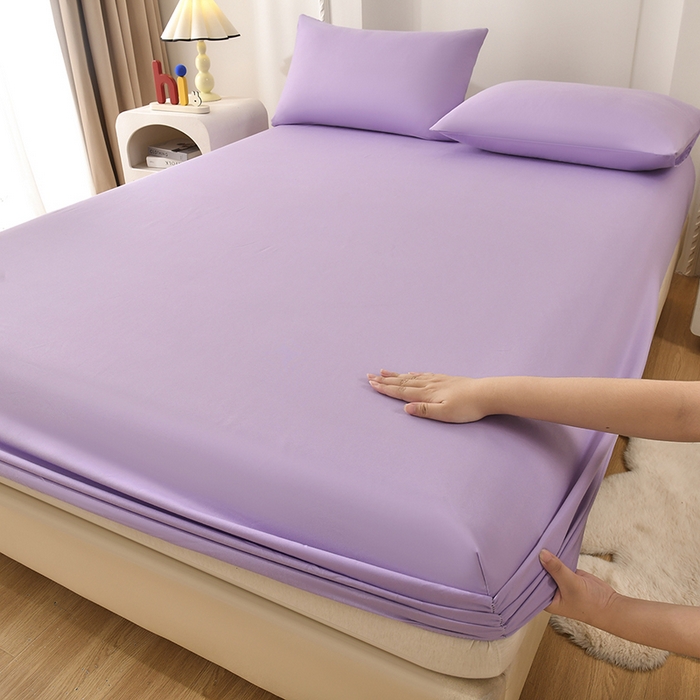 禧合 2025新品外贸跨境电商亚马逊速卖通亲肤化纤磨毛单床笠欧美尺寸多多跨境平台TEMU SHEIN 鸢尾紫