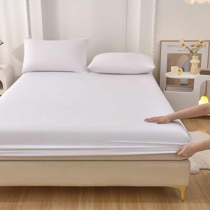 91家纺网 家纺一手货源 找家纺 禧合 2025新品外贸跨境电商亚马逊速卖通亲肤化纤磨毛单床笠欧美尺寸多多跨境平台TEMU SHEIN 云朵白