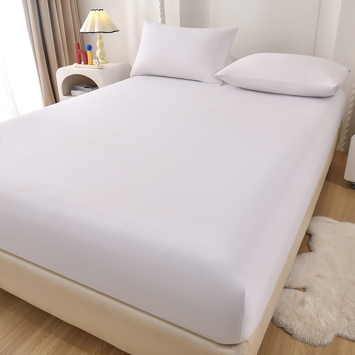 91家纺网 家纺一手货源 找家纺 禧合 2025新品外贸跨境电商亚马逊速卖通亲肤化纤磨毛单床笠欧美尺寸多多跨境平台TEMU SHEIN 云朵白