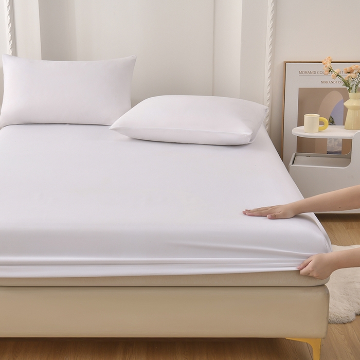 91家纺网 家纺一手货源 找家纺 禧合 2025新品外贸跨境电商亚马逊速卖通亲肤化纤磨毛单床笠欧美尺寸多多跨境平台TEMU SHEIN 云朵白